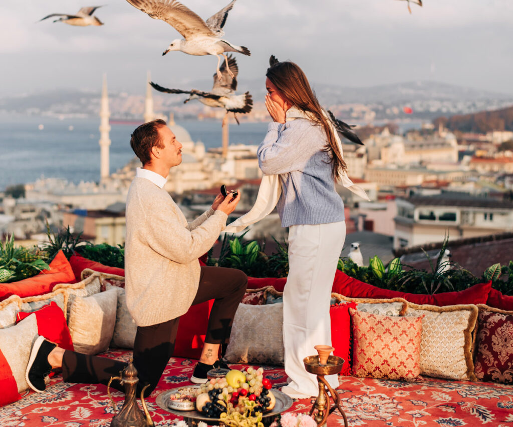 rooftop proposal in Istanbul